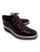 Prada Shoe Size 37.5 Maroon & Black Patent Leather Pointed Toe Perforated Oxford Maroon & Black / 37.5