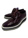 Prada Shoe Size 37.5 Maroon & Black Patent Leather Pointed Toe Perforated Oxford Maroon & Black / 37.5