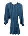 Cleobella Size L Blue Cotton Textured Eyelet Detail Half Button Dress Blue / L
