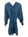 Cleobella Size L Blue Cotton Textured Eyelet Detail Half Button Dress Blue / L