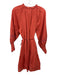 Cleobella Size M Orange Cotton Swiss Dots Half Button Long Sleeve Dress Orange / M