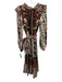 Farm Rio Size M Beige, Blue, & Multi Viscose Abstract Floral Long Sleeve Dress Beige, Blue, & Multi / M