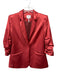 Cinq a Sept Size 2 Rust Red Triacetate Blend Satin Scrunched Sleeves Jacket Rust Red / 2