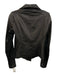 Vince Size S Black Lamb leather Ribbed Panels Zip Front Asymmetric Jacket Black / S
