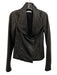 Vince Size S Black Lamb leather Ribbed Panels Zip Front Asymmetric Jacket Black / S