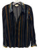 L'agence Size S Black, Green, Multi Viscose & Nylon Long Sleeve Striped Top Black, Green, Multi / S