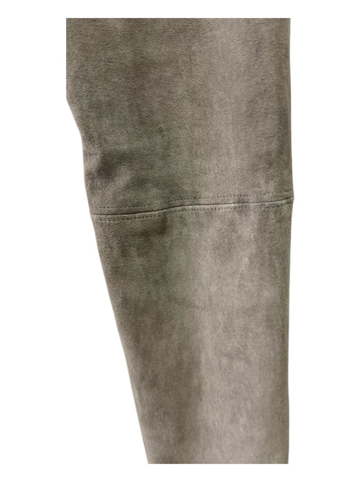 Alice + Olivia Size 8 Gray Suede Lamb Leather Front Zip Elastic Waist Pants Gray / 8