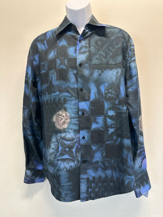 Louis Vuitton Size S Blue & Multi Men's Long Sleeve Shirt