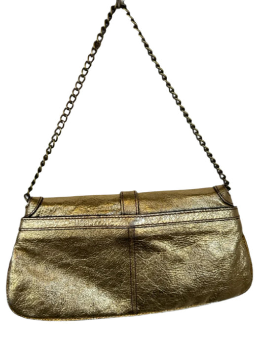 Rafe Gold Leather Metallic Chain Strap Bag