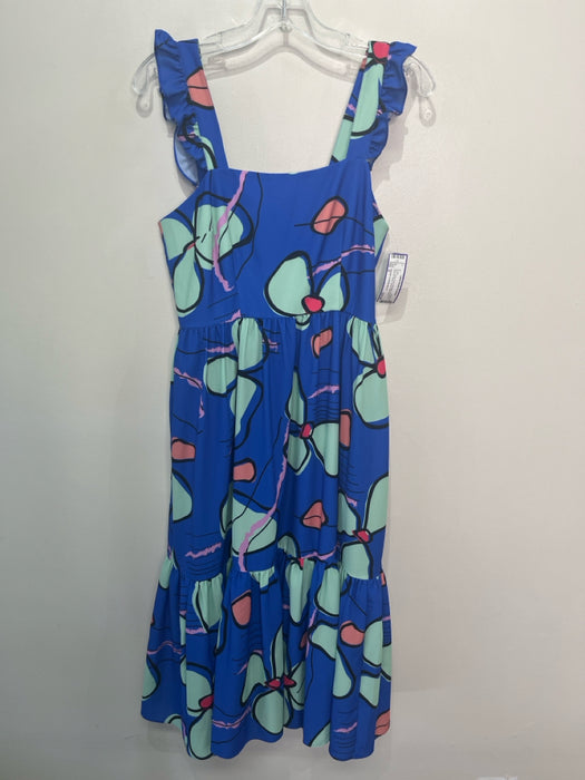 CROSBY by Mollie Burch Size S Blue, Green, Red Polyester Sleeveless Tiered Dress