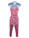 Lovers + Friends Size Medium Pink & Red Polyester Blend Strapless Jumpsuit Pink & Red / Medium