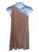 Halston Size 8 Pink Polyester Blend One Shoulder Metallic Thread Pleated Dress Pink / 8