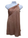 Halston Size 8 Pink Polyester Blend One Shoulder Metallic Thread Pleated Dress Pink / 8
