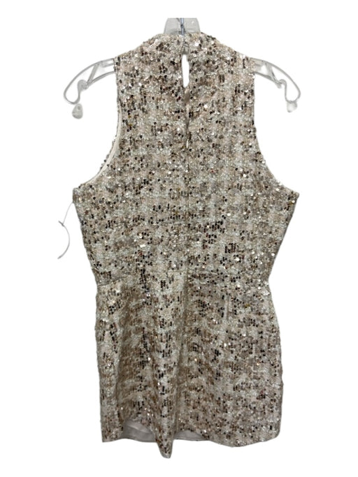 Amanda Uprichard Size Medium Gold & Beige Polyester Sleeveless Sequined Dress Gold & Beige / Medium