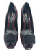 Fendi Shoe Size 38 Burgundy & Black Leather Patent Bow Detail Peep Toe Pumps Burgundy & Black / 38