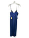 Retrofete Size Small Blue Spaghetti Strap Pleated Metallic Thread Gathered Gown Blue / Small