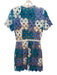 Elliatt Size XS Turquoise, Purple & White Polyester Short Sleeve Back Zip Dress Turquoise, Purple & White / XS