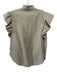 Veronica Beard Size S Green & White Cotton Gingham Checked Ruffle Cap Sleeve Top Green & White / S