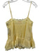 Rococo Sand Size S Yellow Cotton Gauze Lace Pintuck Spaghetti Strap Top Yellow / S