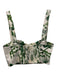 Cara Cara Size 2 White & Green Cotton Blend Botanical Maxi Bustier Skirt Set White & Green / 2