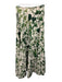 Cara Cara Size 2 White & Green Cotton Blend Botanical Maxi Bustier Skirt Set White & Green / 2
