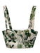 Cara Cara Size 2 White & Green Cotton Blend Botanical Maxi Bustier Skirt Set White & Green / 2