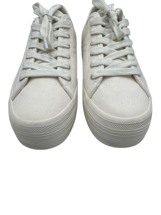 Veronica Beard Shoe Size 8 Ivory White Canvas Rubber Sole Stitch Detail Sneakers Ivory White / 8