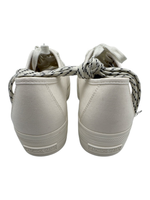 Veronica Beard Shoe Size 8 Ivory White Canvas Rubber Sole Stitch Detail Sneakers Ivory White / 8