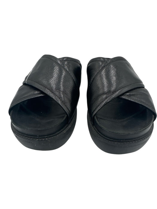 Vagabond Shoe Size 38 Black Leather Upper open toe Criss Cross Platform Sandals Black / 38