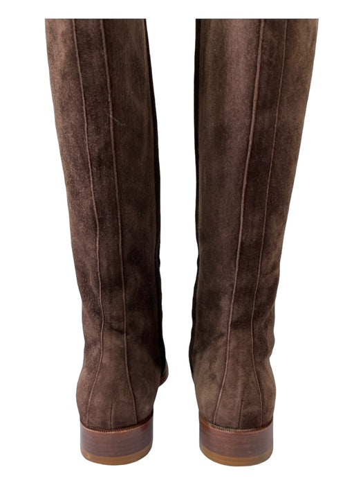 Lambertson Truex Shoe Size 37.5 Brown Suede Knee High Side Zip Flat Boots Brown / 37.5