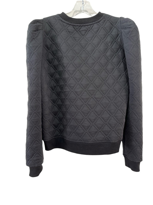 Tuckernuck Size XS Black Polyester Quilted Puff Shoulder Sweatshirt Black / XS