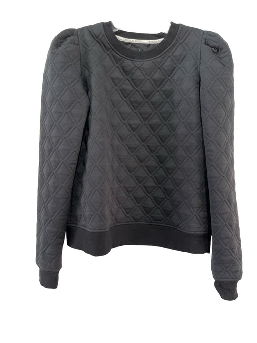 Tuckernuck Size XS Black Polyester Quilted Puff Shoulder Sweatshirt Black / XS