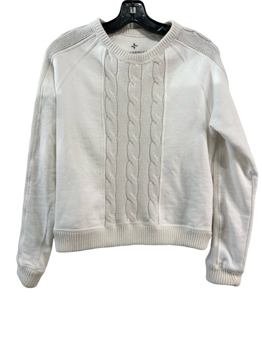 Tuckernuck Size XS White Cotton & Acrylic Cable Knit Sweatshirt White / XS