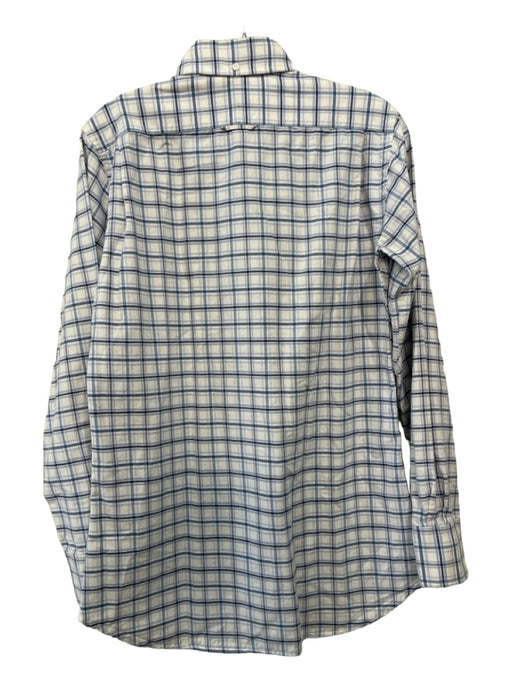 Thom Browne Size 2 White & Blue Cotton Plaid Button Down Men's Long Sleeve Shirt 2