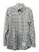 Thom Browne Size 2 White & Blue Cotton Plaid Button Down Men's Long Sleeve Shirt 2