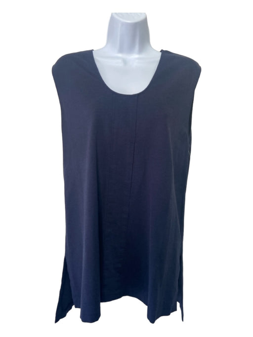 The Row Size L Navy Modal Blend Scoop Neck Sleeveless Seam Detail Top Navy / L