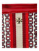 Tory Burch White Red & Navy Coated Canvas Chain Print Double Top Handle Bag White Red & Navy / S