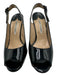 Manolo Blahnik Shoe Size 39 Black Patent Peep Toe Slingback Midi Pumps Black / 39