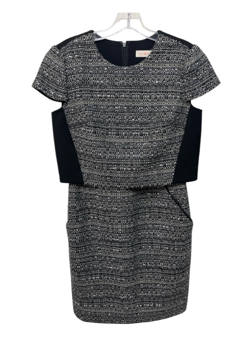 Tory Burch Size S Black & Gray Cotton & Wool Blend Tweed Cap Sleeve Dress Black & Gray / S