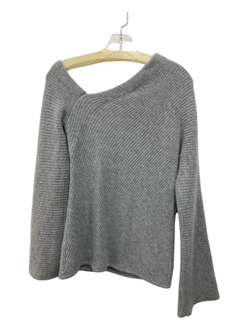 A.L.C. Size XS Gray Wool & Cashmere Asymetric Neckline Long Bell Sleeve Sweater Gray / XS