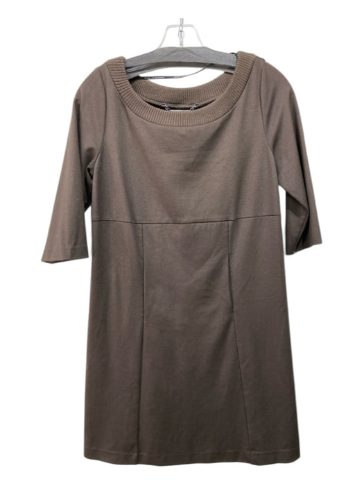 Atos Lombardini Size 42 Brown Viscose & Polyamide Half Sleeve Knee Length Dress Brown / 42