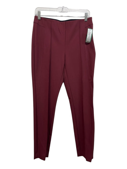 Lafayette 148 Size 6 Burgundy Red Poly Blend Mid Rise Side Zip Skinny Pants Burgundy Red / 6