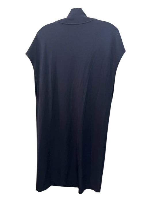 COS Size M Navy Blue Rayon & Polyester Sleeveless Knot Detail Tunic Dress Navy Blue / M