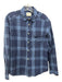 Billy Reid Size M Blue & Navy Cotton Plaid Button Down Men's Long Sleeve Shirt M