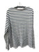 Saint James Size Est L White & Navy Cotton Striped Crew Men's Long Sleeve Shirt Est L