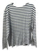 Saint James Size Est L White & Navy Cotton Striped Crew Men's Long Sleeve Shirt Est L