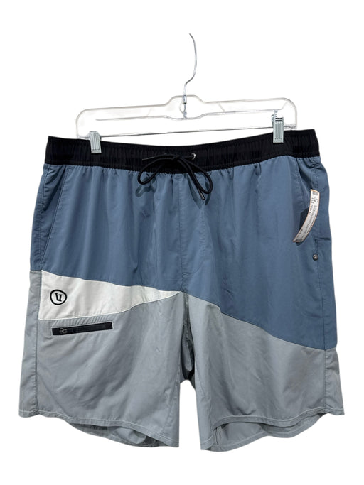 Vuori Size Est XL Blue & Gray Synthetic Color Block Athleisure Men's Shorts Blue & Gray / Est XL