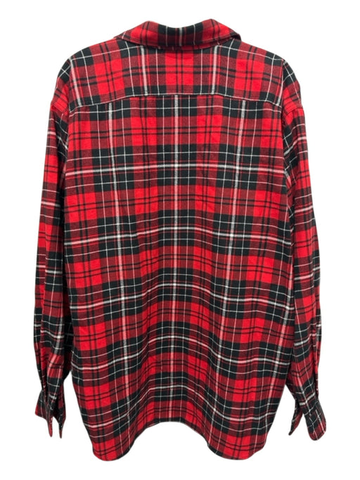 Polo Size XL Red & Black Cotton Plaid Flannel Button up Men's Long Sleeve Shirt Red & Black / XL