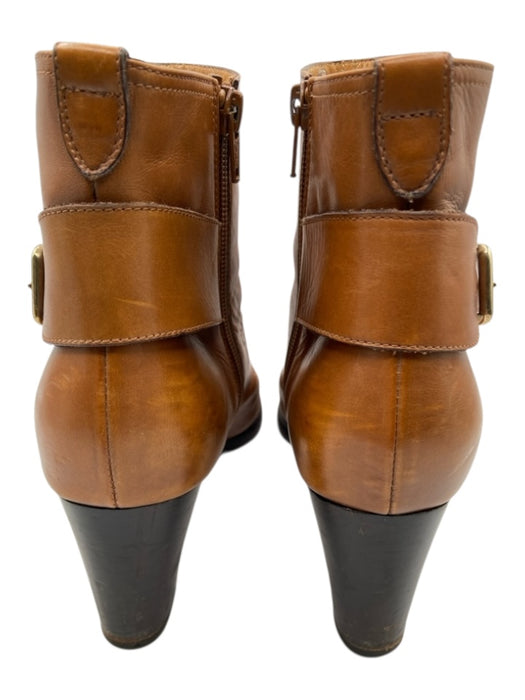 Ann Mashburn Shoe Size 38 Tan Leather round toe Interior Zip Booties Tan / 38