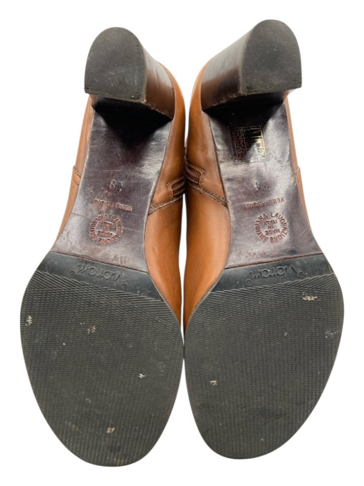 Ann Mashburn Shoe Size 38 Tan Leather round toe Interior Zip Booties Tan / 38